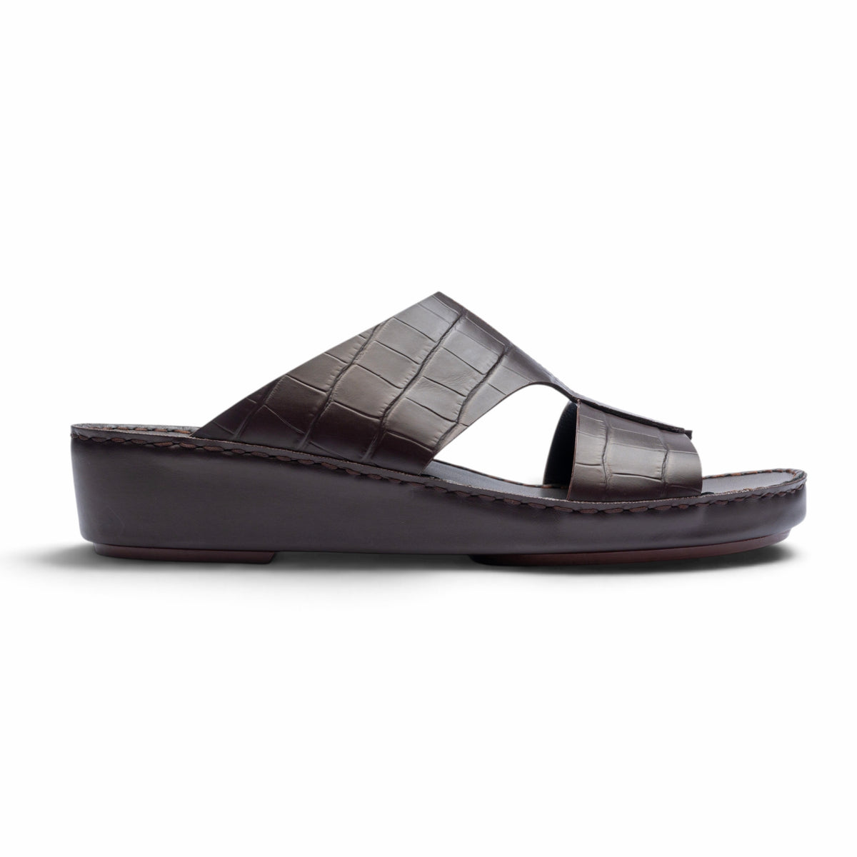 F-1016 BROWN leather sandal - opposite side profile