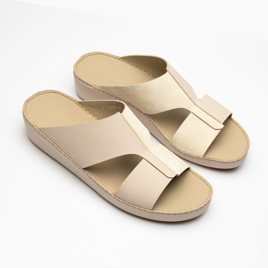 Velvet Leather Sandals - F-1016 TORTORA IVORY