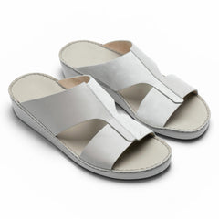 Velvet Leather Sandals - F-1016 Light Gray