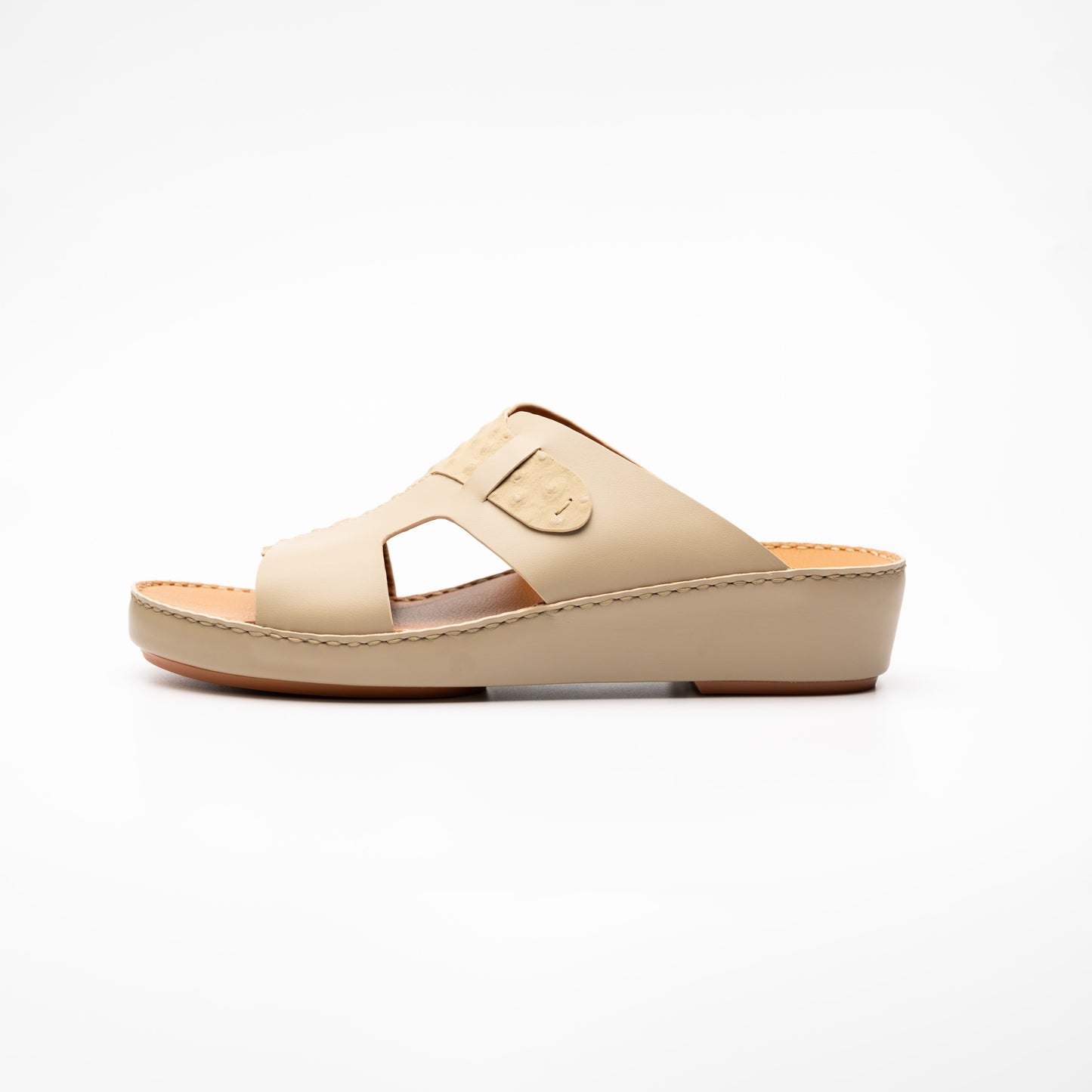 Ostrich Leather Sandals - F-1008 MANDORLA