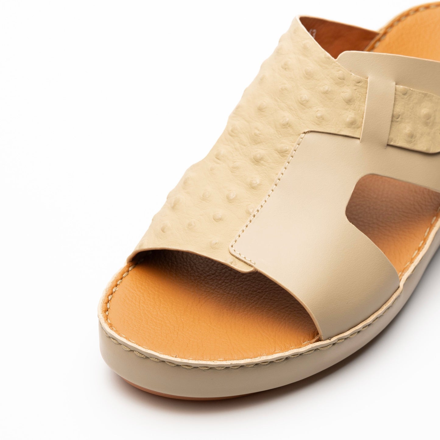 Ostrich Leather Sandals - F-1008 MANDORLA