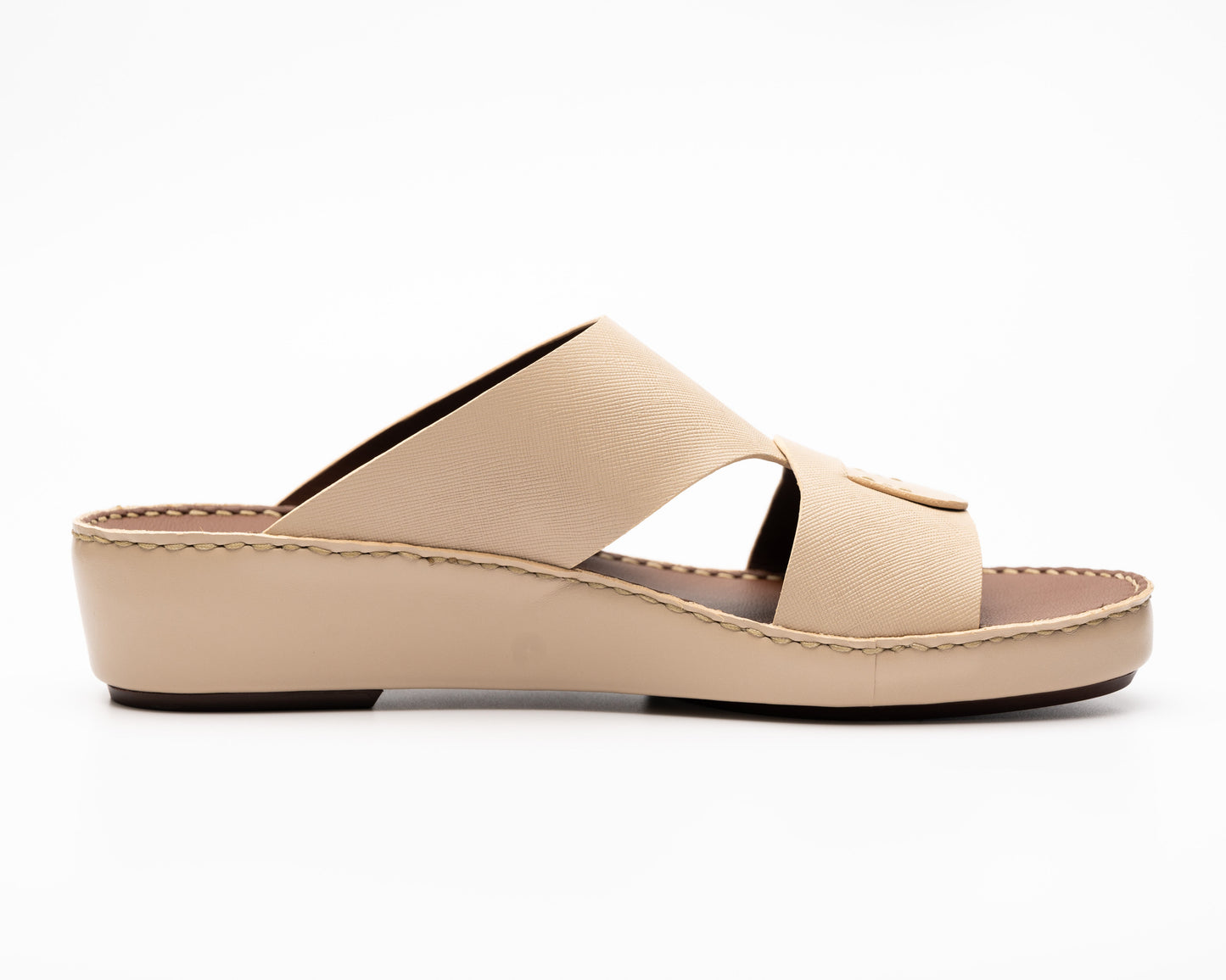 Saffiano Leather Sandals - F-1021 MANDORLA