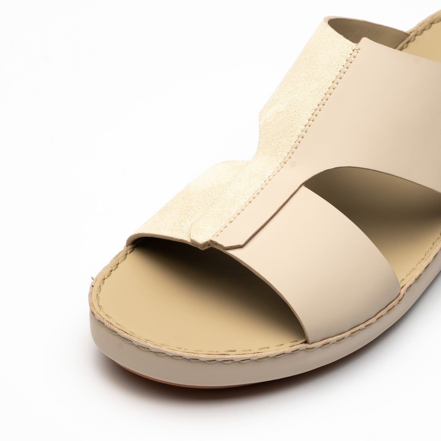 Velvet Leather Sandals - F-1016 TORTORA IVORY