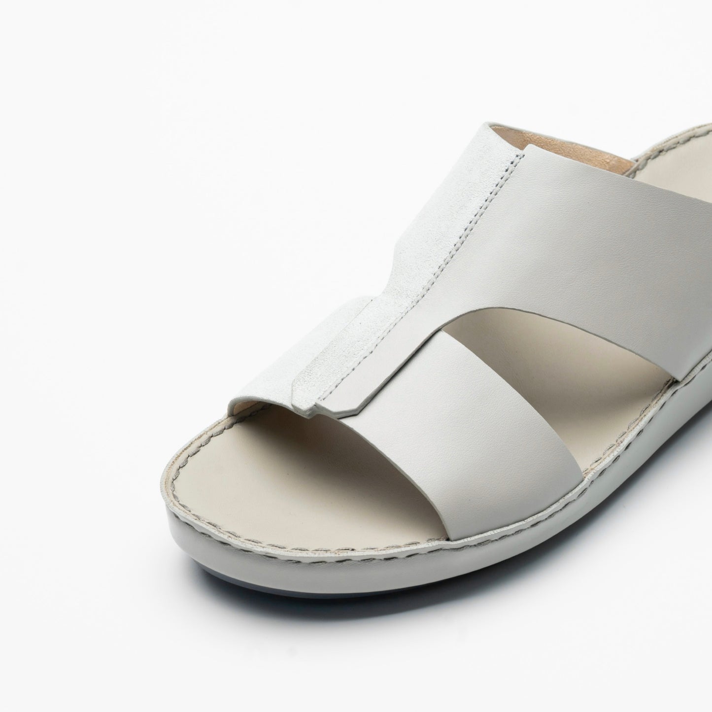 Velvet Leather Sandals - F-1016 Light Gray