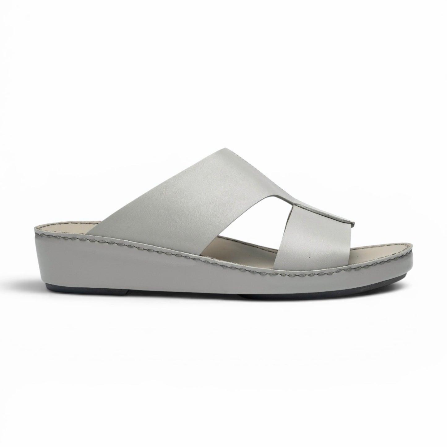 Velvet Leather Sandals - F-1016 Light Gray