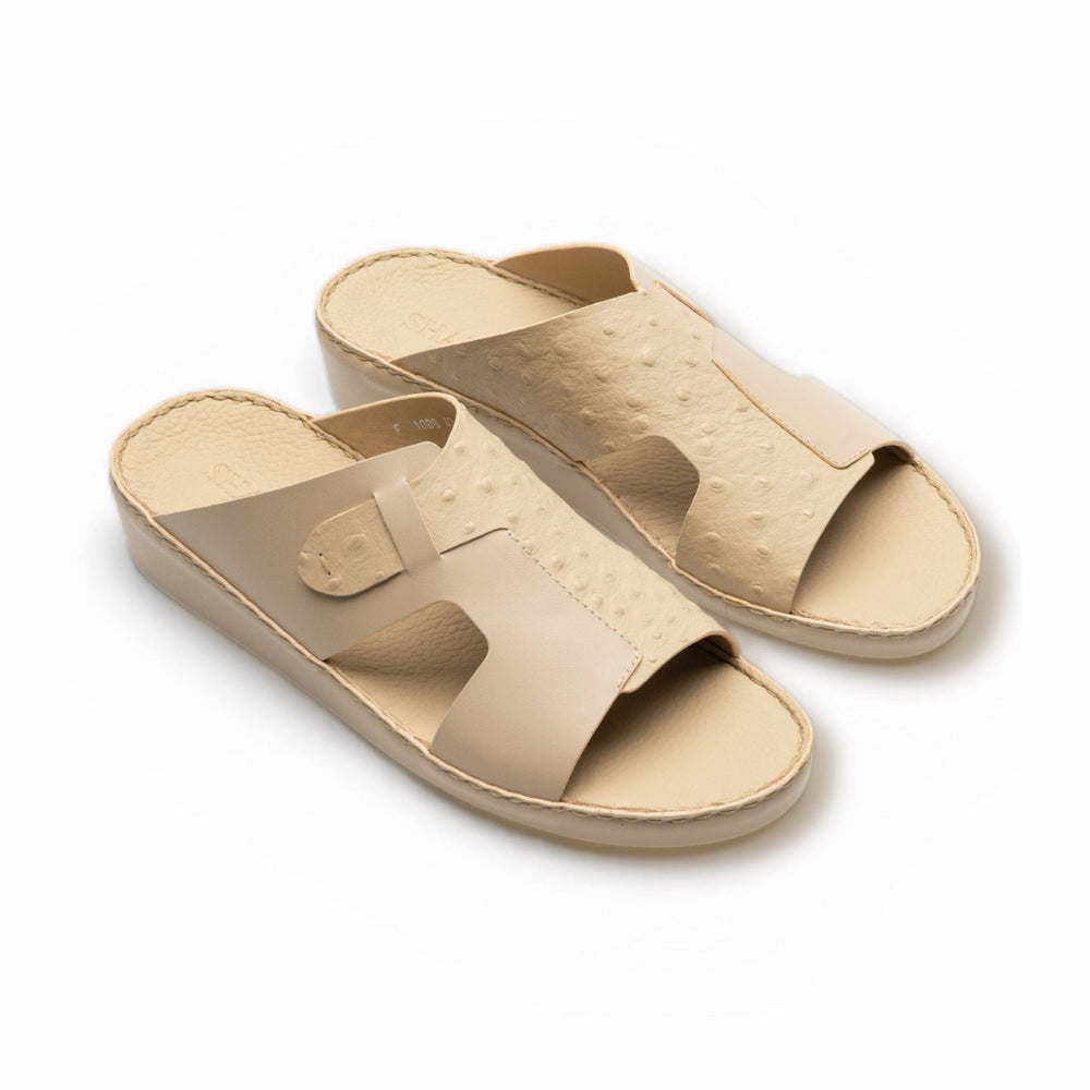 Ostrich Leather Sandals - F-1008 FULL MANDORLA