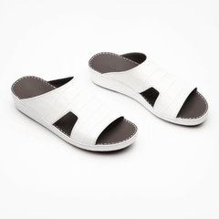 Crocodile-Pattern Sandals - F-1012 WHITE
