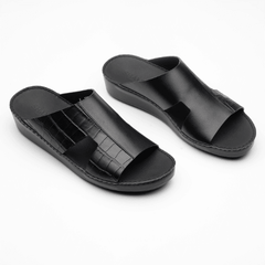 Velvet Leather Sandals - F-1013 BLACK