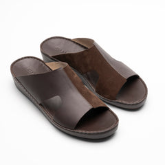 Velvet Leather Sandals - F-1015 BROWN