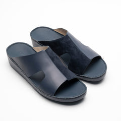 Velvet Leather Sandals - F-1015 NAVY