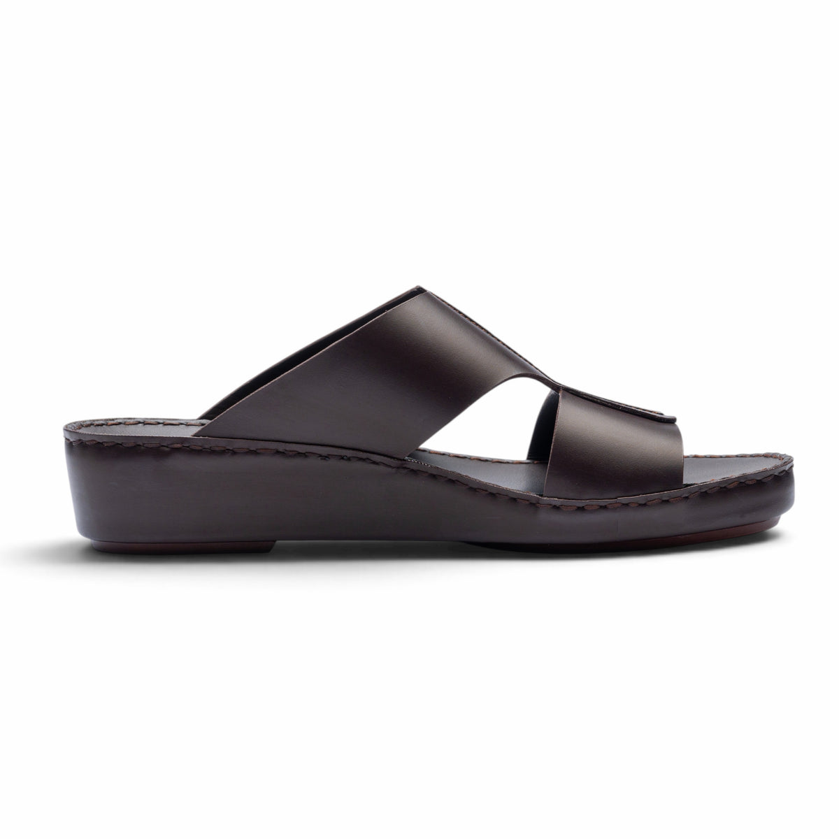 F-1016 BROWN leather sandal - side profile