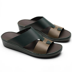Two-Tone Sandals - F-1020 GREEN TRUFFLE